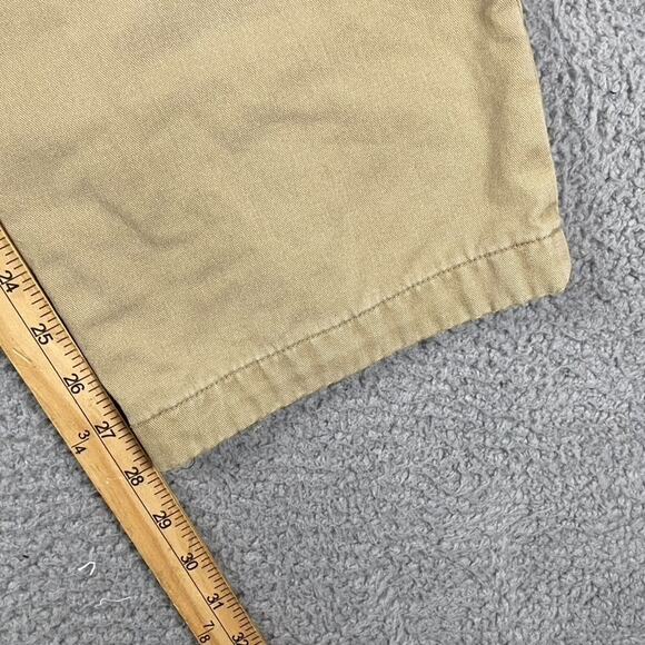 L.L. Bean Natural Fit Flannel Lined Pants Men's 34x29 Beige Outdoors Cotton - Picture 9 of 10